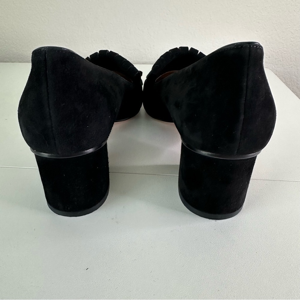 Gucci GG Marmont Pumps Black Suede Kid Scamosciato Block Heel Logo Loafers 36.5 - Picture 8 of 9